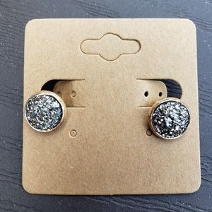 10mm Handcrafted Faux Druzy Clip-on Earrings